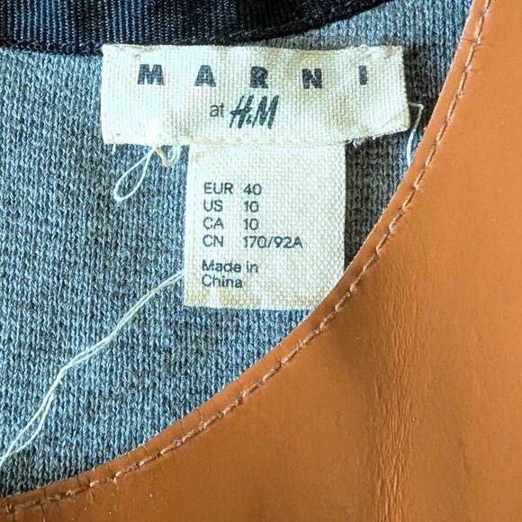 Marni x H&M Orange Patent Leather Cotton Shirt Short Sleeve Top, size 10 - Picture 3 of 8